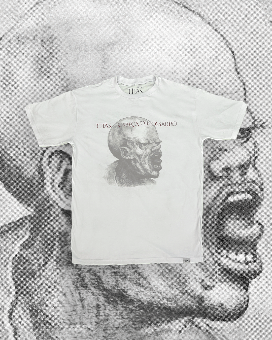 Camiseta Cabeça Dinossauro - Branca