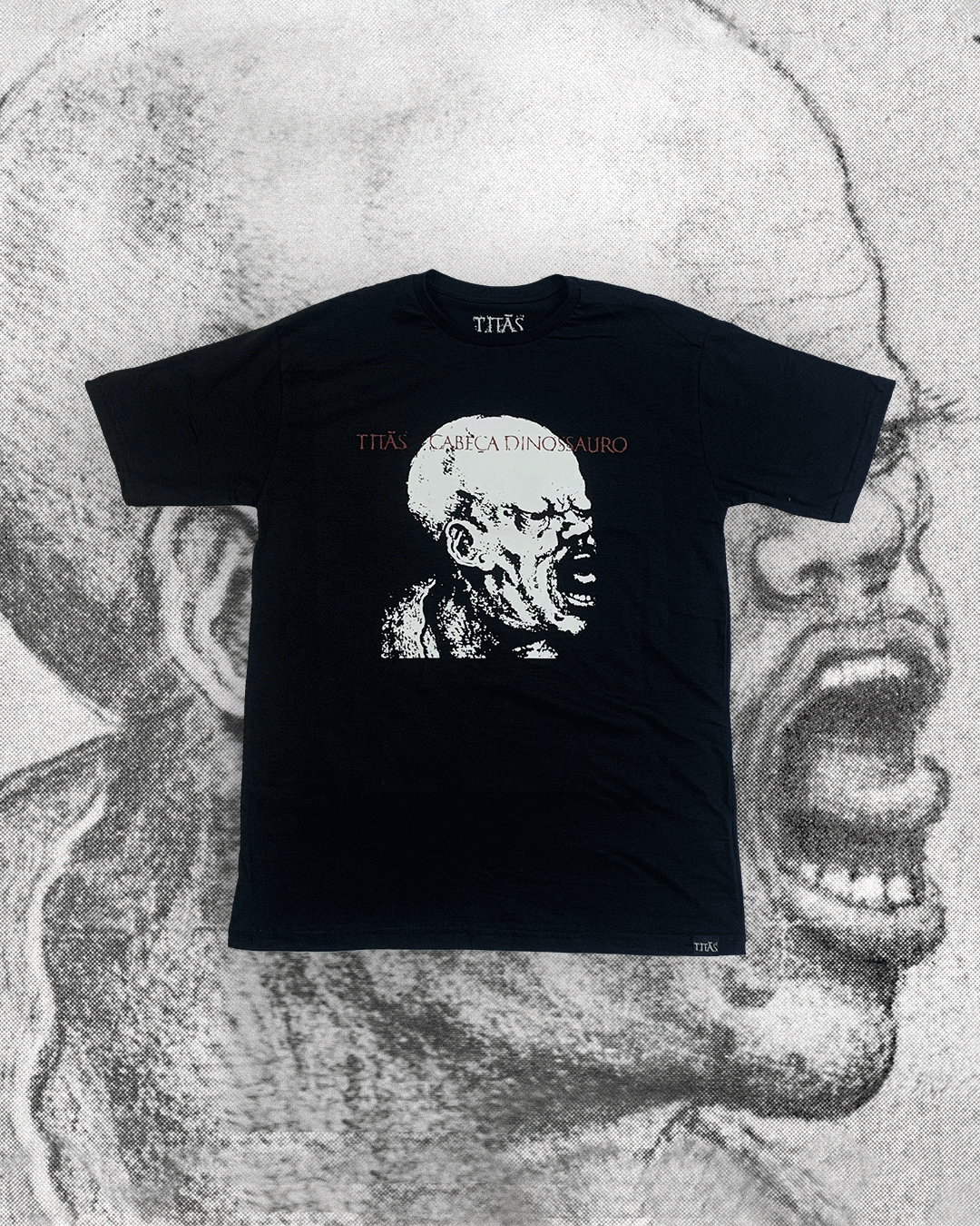 Camiseta Cabeça Dinossauro - Preta