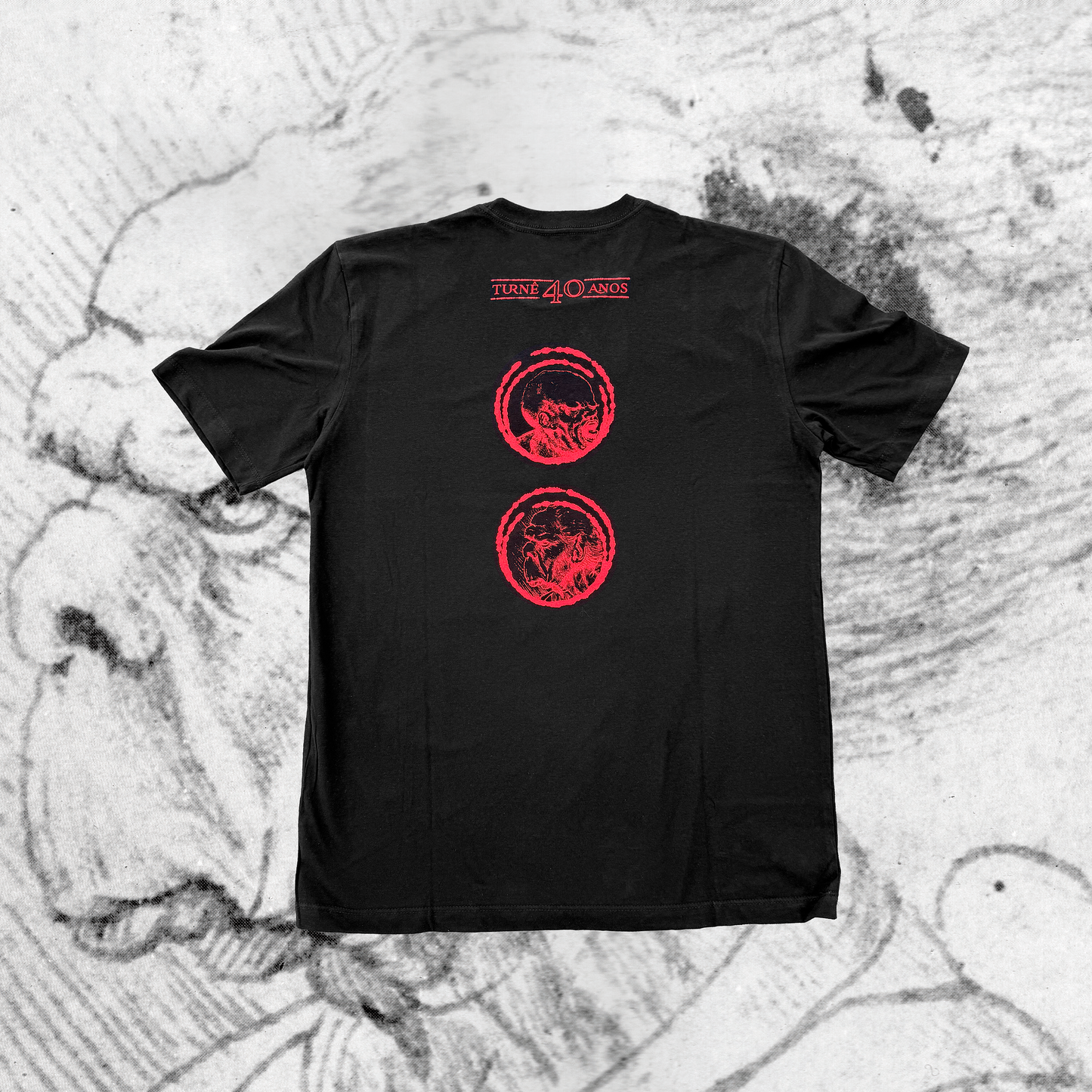 Camiseta Turnê Titãs Cabeça Dinossauro 40 anos