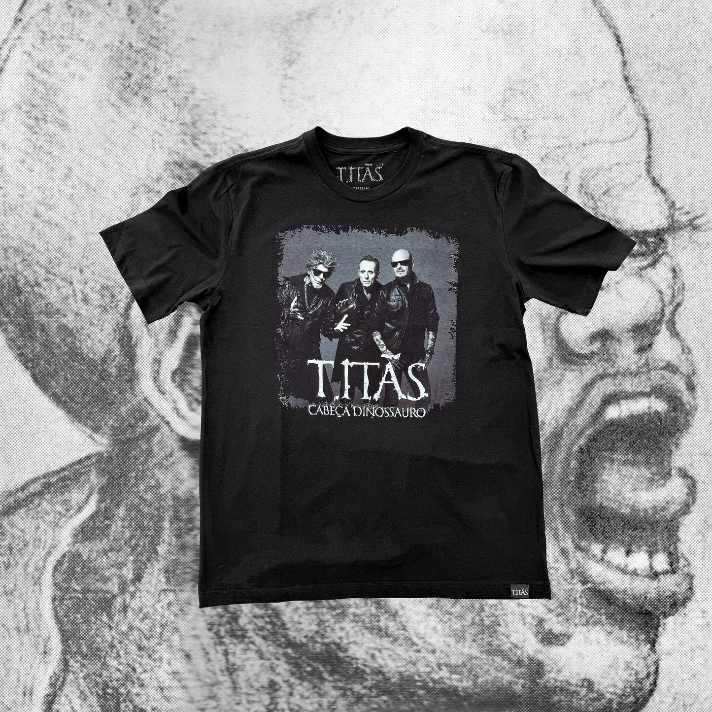 Camiseta Turnê Titãs Cabeça Dinossauro 40 anos
