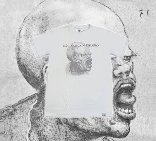 Camiseta Cabeça Dinossauro - Branca